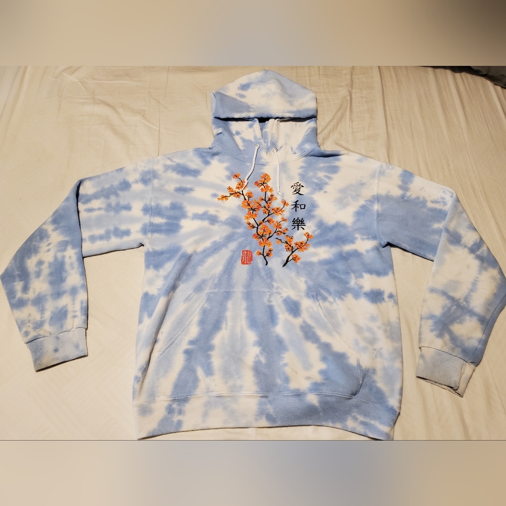 Uni-sex Light Blue Tie-Dye Hoodie